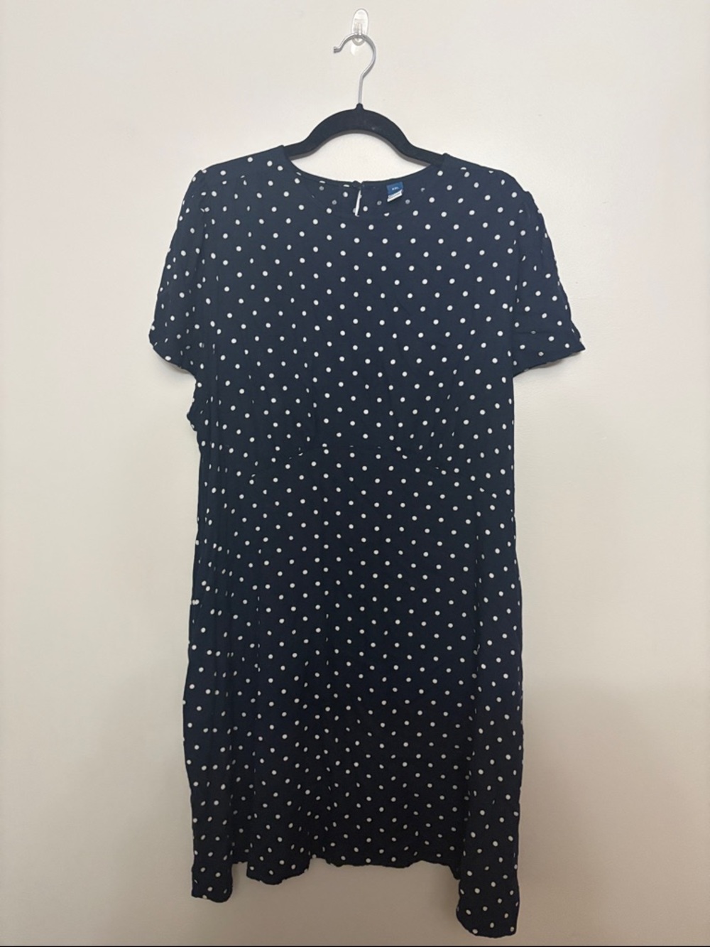 Old Navy Navy Midi Polka Dot Dress